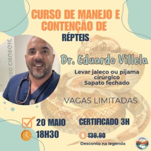 Ingresso - Curso de Manejo e Contenção de Répteis - Lote extraordinário e nova data!